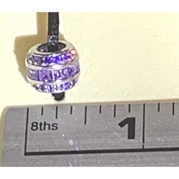 2015 Pandora Charm Bracelet Purple Bead Charm Womens Jewelry 925 Sterling Silver - Picture 9 of 11